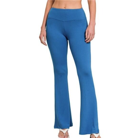 Zenana Buttery Soft Flare Leg High Waist Yoga Pants - Picture 1 of 3